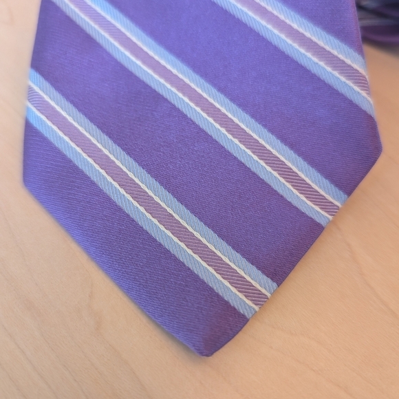 Brooks Brothers Purple and White Striped Tie - Picture 4 of 7